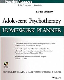 Adolescent Psychotherapy Homework Planner 5th Edition