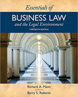 Essentials of Business Law and the Legal Environment 13th Edition