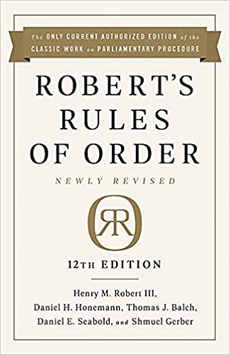 Robert's Rules of Order Newly Revised 12th Edition by Henry M. Robert
