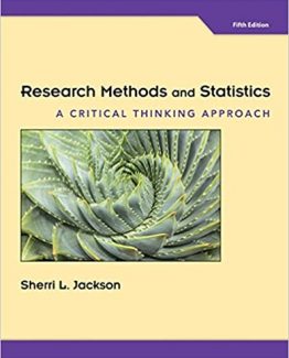 Research Methods and Statistics A Critical Thinking Approach 5th Edition