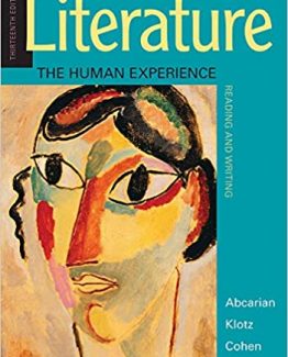 Literature The Human Experience 13th Edition by Richard Abcarian