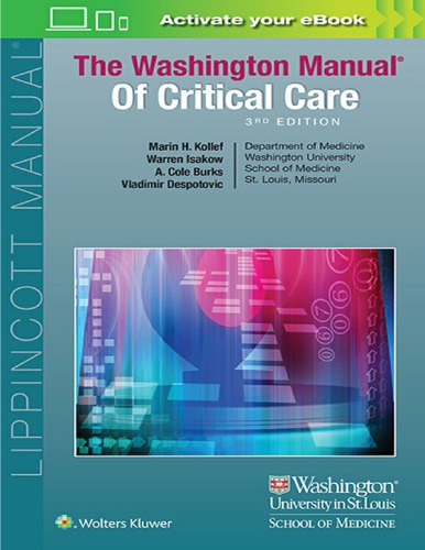 The Washington Manual of Critical Care 3rd Edition by Marin Kollef