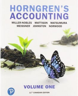 Horngren's Accounting Volume 2 Eleventh Canadian Edition by Tracie Miller-Nobles