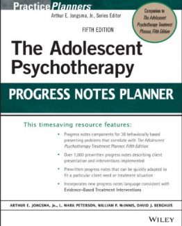 The Adolescent Psychotherapy Progress Notes Planner 5th Edition by L. Mark Peterson