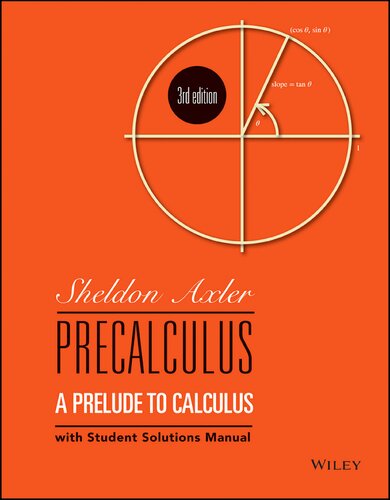 Precalculus A Prelude to Calculus 3rd Edition by Sheldon Axler