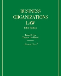 Business Organizations Law Hornbooks 5th Edition by James D. Cox