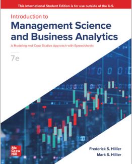 Introduction to Management Science and Business Analytics 7th INTERNATIONAL Edition