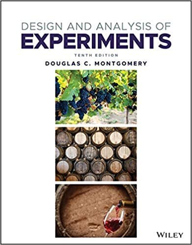 Design and Analysis of Experiments 10th Edition by Douglas C. Montgomery, ISBN-13: 978-1119722106