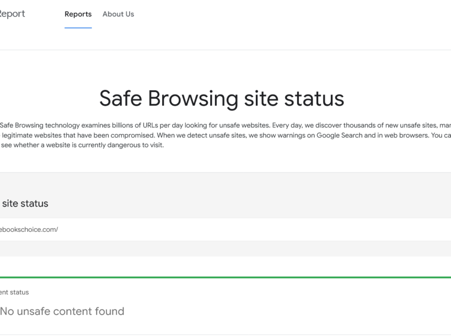 EbooksChoice.com is Safe - Google Safe Browsing Status