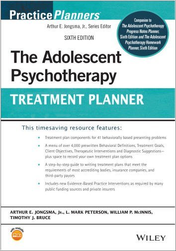 The Adolescent Psychotherapy Treatment Planner 6th Edition by Arthur E. Jongsma Jr., ISBN-13: 978-1119886884