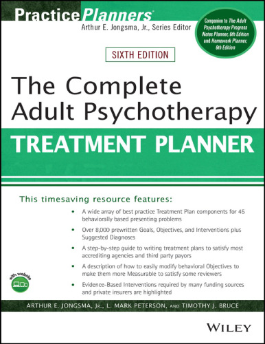 The Complete Adult Psychotherapy Treatment Planner 6th Edition by Arthur E. Jongsma